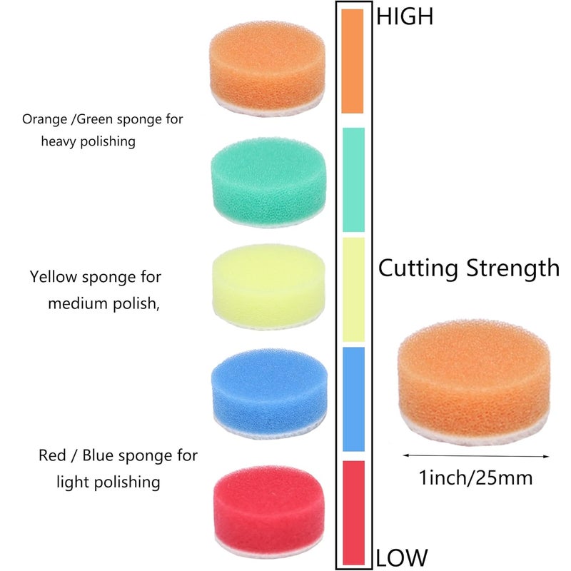 CTPICXM 160Pcs 1inch Sanding Discs Hook and Loop 60 to 10000 Wet Dry Sandpaper with 1/8" Shank Backing Pad,Hand Sanding Block,Sponges Polishing Pads and Interface Pad for Drill Grinder Rotary Tools Attachment - Image 3